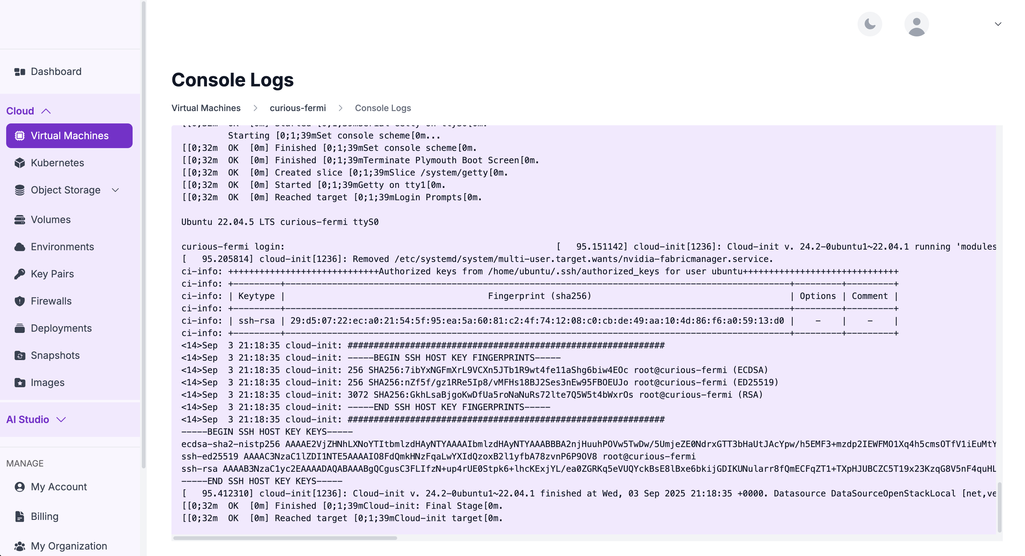Console Logs Open