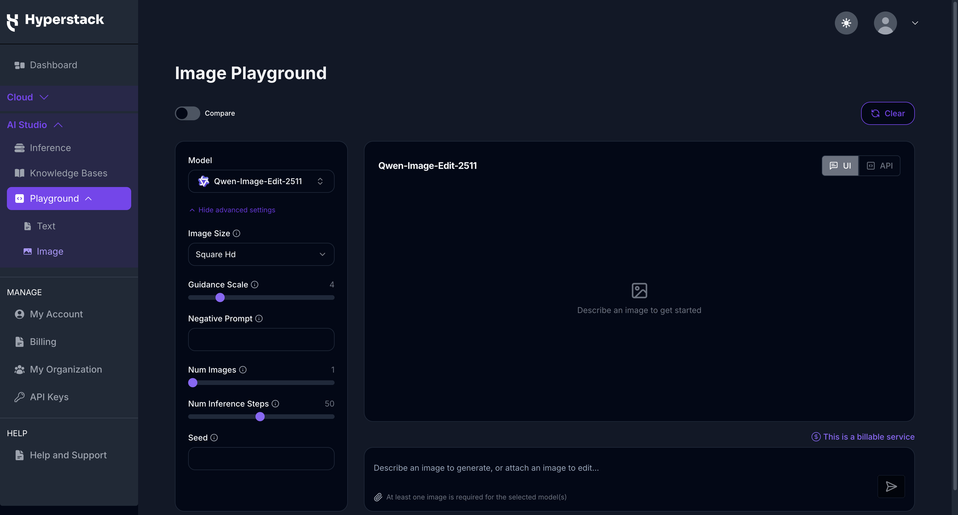 Image Playground - Advanced Settings