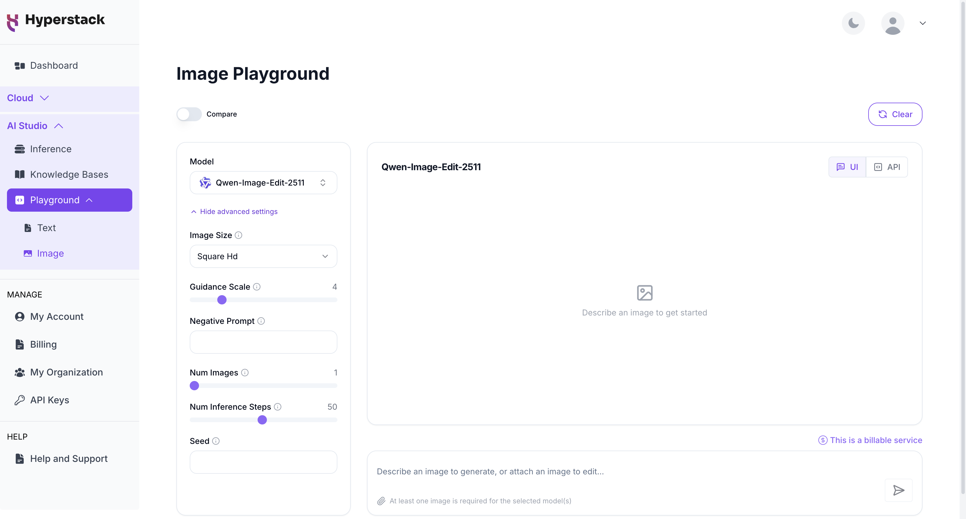 Image Playground - Advanced Settings